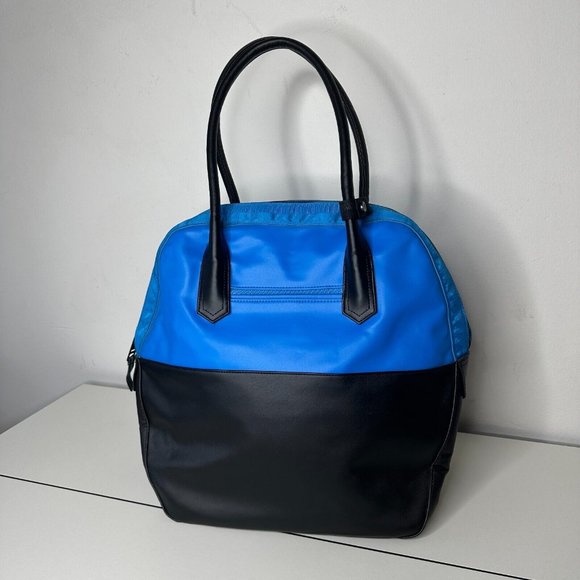 Lululemon Black Blue Happy Hatha Hour Bag Blue Paisley Interior Exterior Pockets - Picture 7 of 16